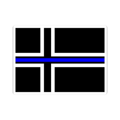 Thin Blue Line Flag Iceland (Iceland) STICKER Vinyl Kiss-Cut Decal 3 Inch White - The Sticker Space