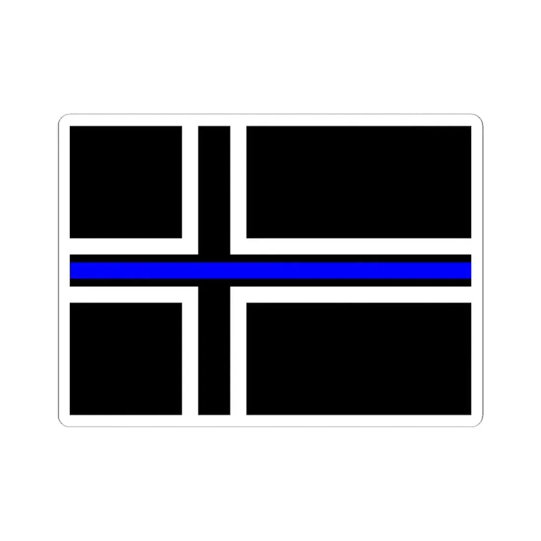 Thin Blue Line Flag Iceland (Iceland) STICKER Vinyl Kiss-Cut Decal 4 Inch White - The Sticker Space