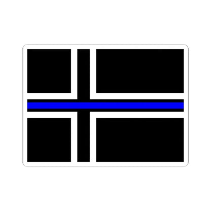 Thin Blue Line Flag Iceland (Iceland) STICKER Vinyl Kiss-Cut Decal 4 Inch White - The Sticker Space