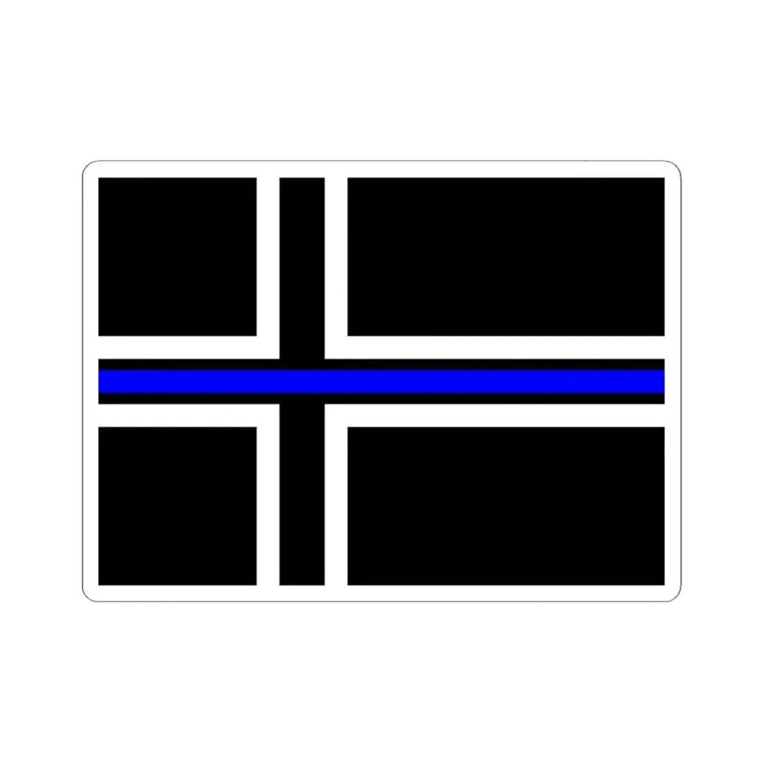 Thin Blue Line Flag Iceland (Iceland) STICKER Vinyl Kiss-Cut Decal 6 Inch White - The Sticker Space