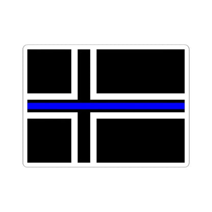 Thin Blue Line Flag Iceland (Iceland) STICKER Vinyl Kiss-Cut Decal 6 Inch White - The Sticker Space