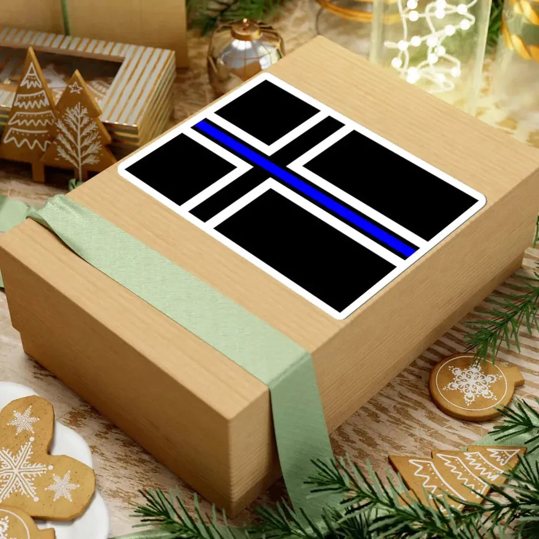 Thin Blue Line Flag Iceland (Iceland) STICKER Vinyl Kiss-Cut Decal - The Sticker Space