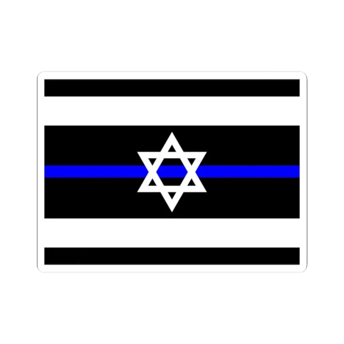 Thin Blue Line Flag Israel (Israel) STICKER Vinyl Kiss-Cut Decal 2 Inch White - The Sticker Space
