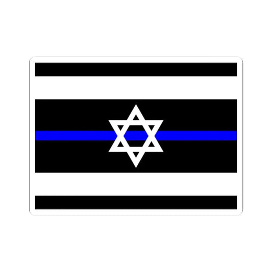 Thin Blue Line Flag Israel (Israel) STICKER Vinyl Kiss-Cut Decal 2 Inch White - The Sticker Space