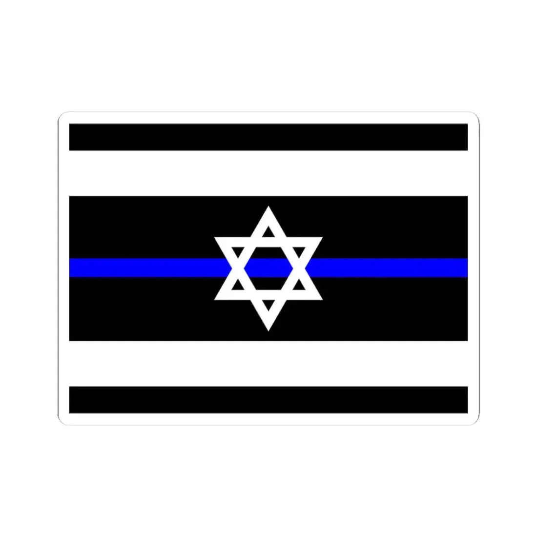 Thin Blue Line Flag Israel (Israel) STICKER Vinyl Kiss-Cut Decal 3 Inch White - The Sticker Space