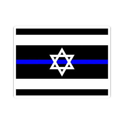 Thin Blue Line Flag Israel (Israel) STICKER Vinyl Kiss-Cut Decal 3 Inch White - The Sticker Space
