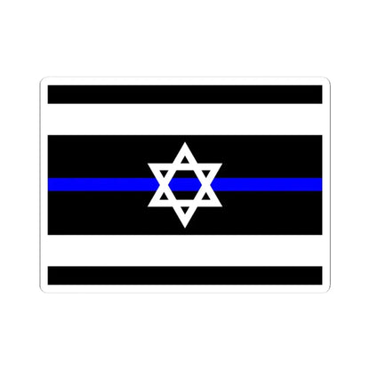 Thin Blue Line Flag Israel (Israel) STICKER Vinyl Kiss-Cut Decal 4 Inch White - The Sticker Space