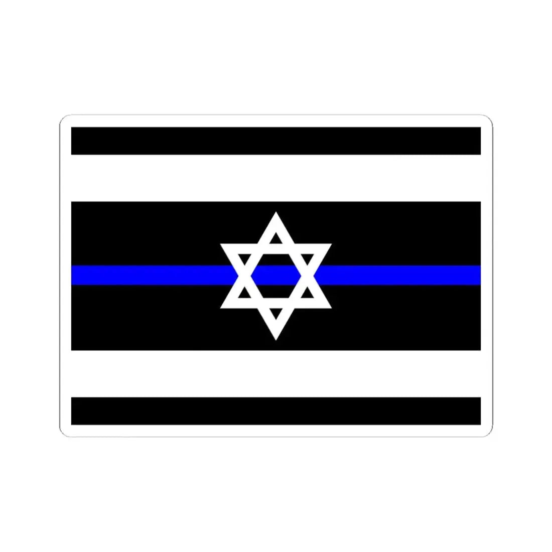 Thin Blue Line Flag Israel (Israel) STICKER Vinyl Kiss-Cut Decal 6 Inch White - The Sticker Space