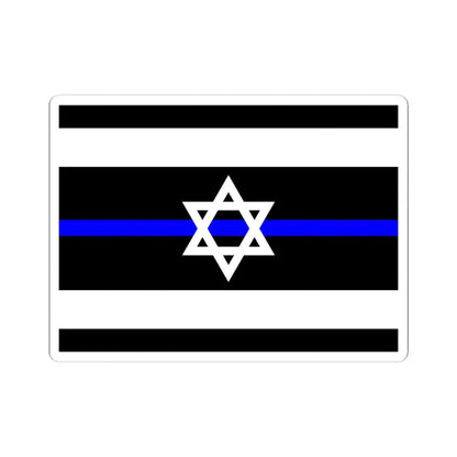 Thin Blue Line Flag Israel (Israel) STICKER Vinyl Kiss-Cut Decal 6 Inch White - The Sticker Space