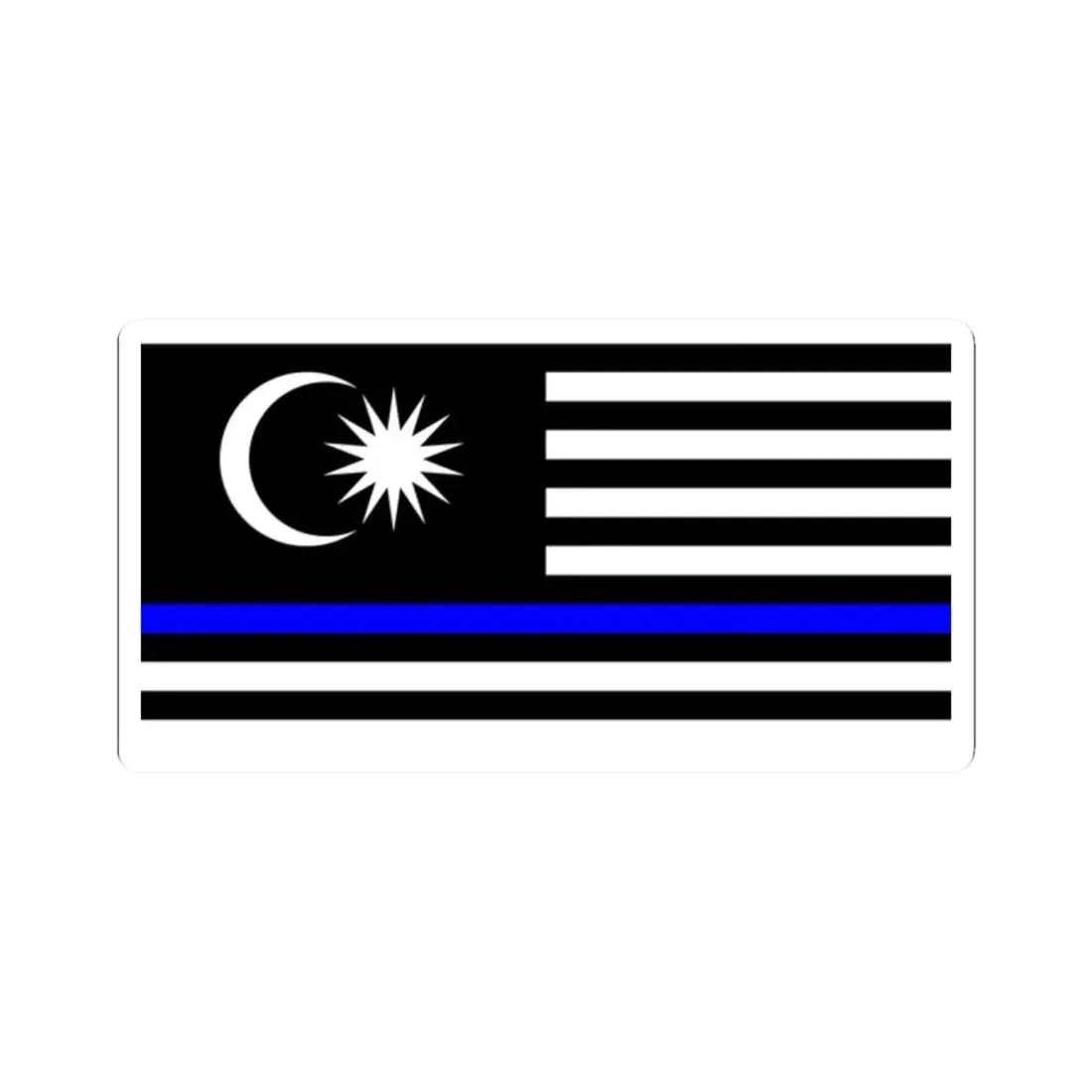 Thin Blue Line Flag Malaysia (Malaysia) STICKER Vinyl Kiss-Cut Decal 2 Inch White - The Sticker Space