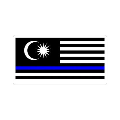 Thin Blue Line Flag Malaysia (Malaysia) STICKER Vinyl Kiss-Cut Decal 4 Inch White - The Sticker Space