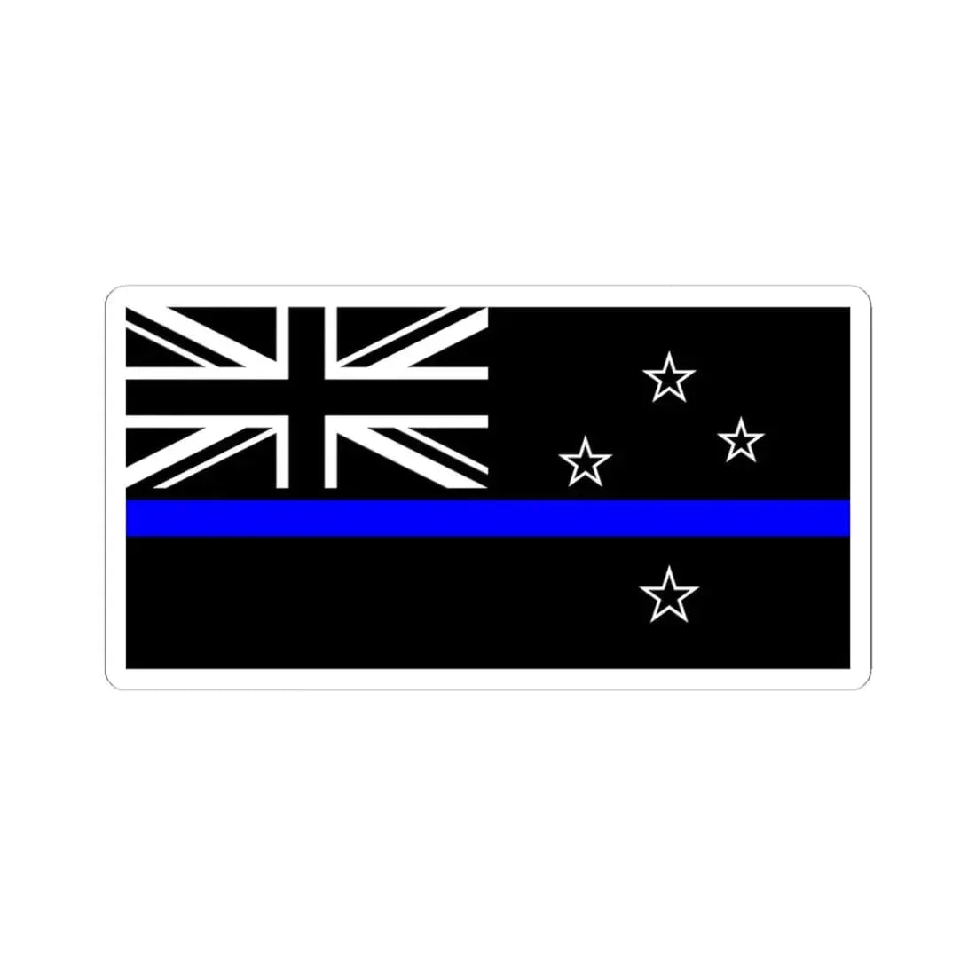 Thin Blue Line Flag New Zealand (New Zealand) STICKER Vinyl Kiss-Cut Decal 3 Inch White - The Sticker Space