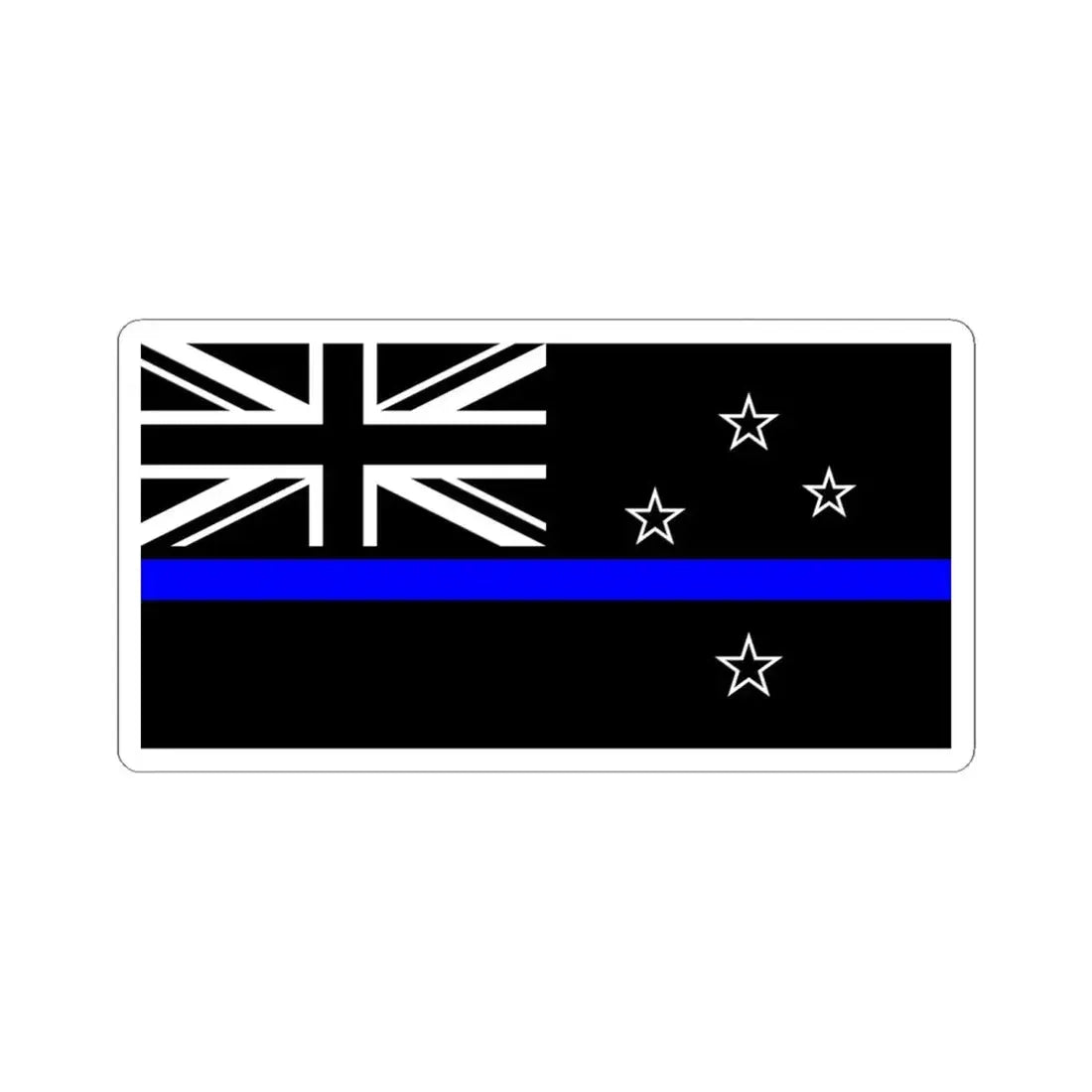 Thin Blue Line Flag New Zealand (New Zealand) STICKER Vinyl Kiss-Cut Decal 6 Inch White - The Sticker Space