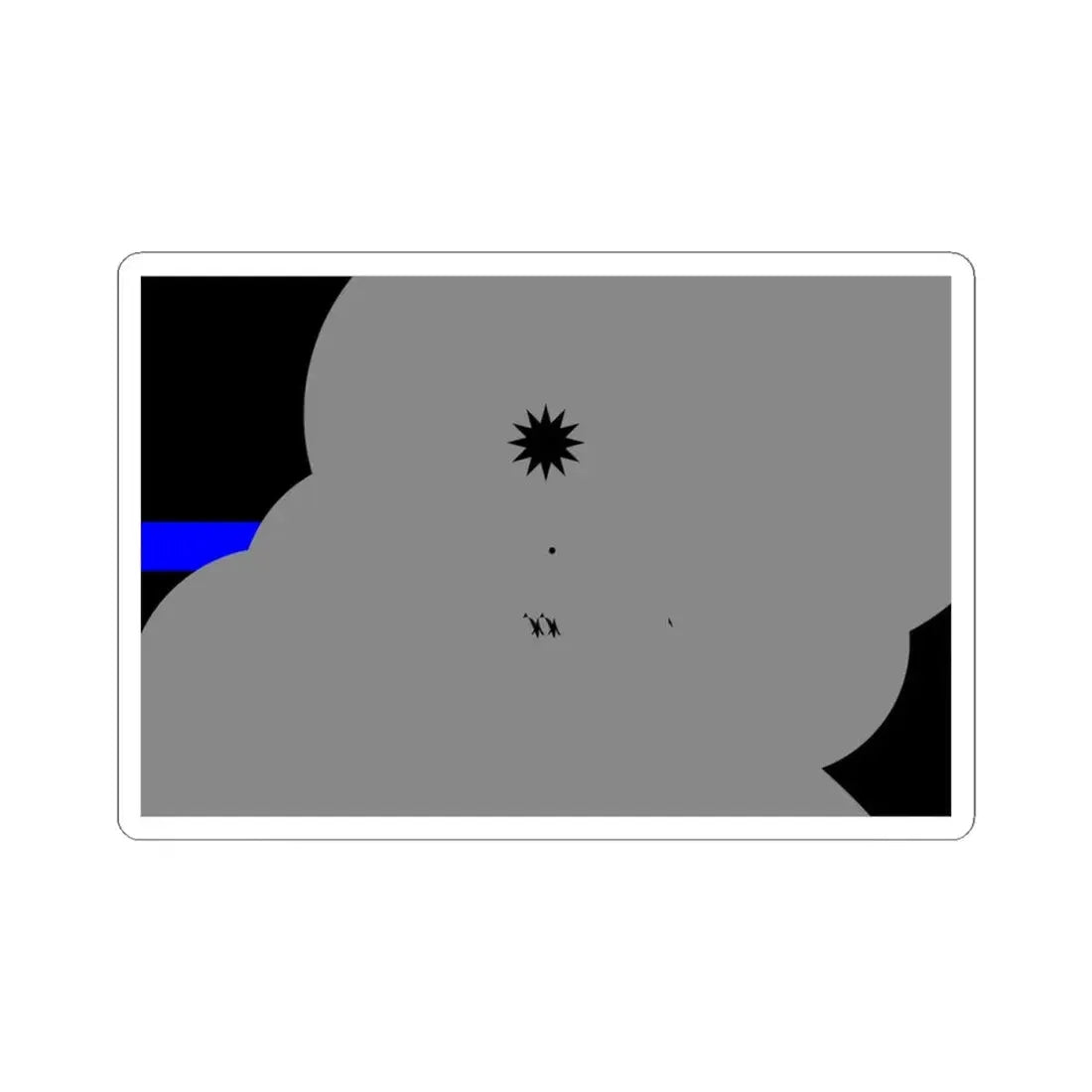 Thin Blue Line Flag police of the Republic of China (China) STICKER Vinyl Kiss-Cut Decal 4 Inch White - The Sticker Space