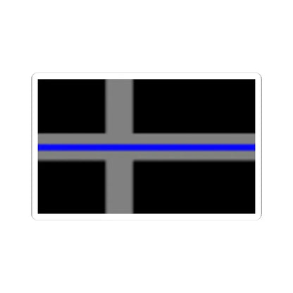 Thin Blue Line Flag Sweden (Sweden) STICKER Vinyl Kiss-Cut Decal 4 Inch White - The Sticker Space