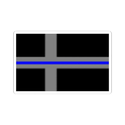 Thin Blue Line Flag Sweden (Sweden) STICKER Vinyl Kiss-Cut Decal 6 Inch White - The Sticker Space