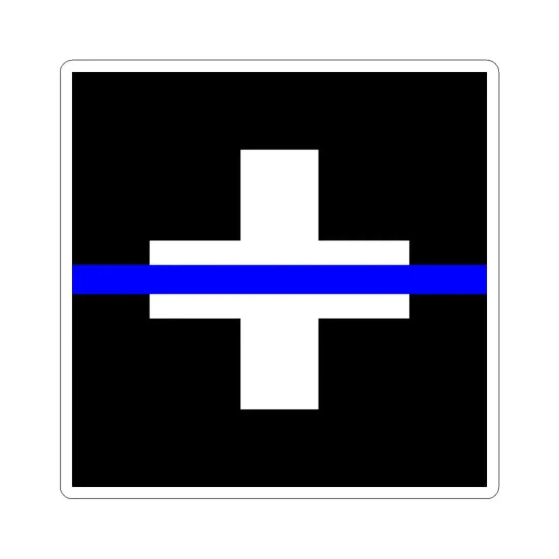 Thin Blue Line Flag Switzerland (Switzerland) STICKER Vinyl Kiss-Cut Decal 2 Inch White - The Sticker Space