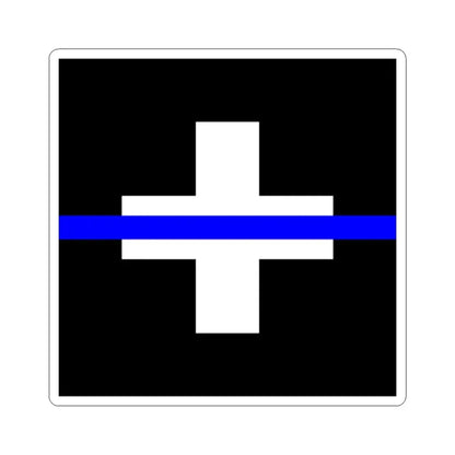 Thin Blue Line Flag Switzerland (Switzerland) STICKER Vinyl Kiss-Cut Decal 2 Inch White - The Sticker Space