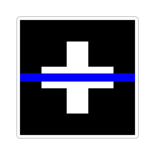 Thin Blue Line Flag Switzerland (Switzerland) STICKER Vinyl Kiss-Cut Decal 2 Inch White - The Sticker Space
