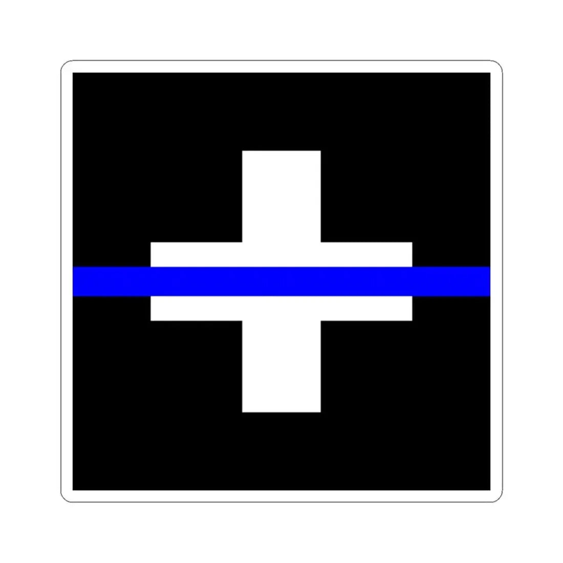Thin Blue Line Flag Switzerland (Switzerland) STICKER Vinyl Kiss-Cut Decal 3 Inch White - The Sticker Space