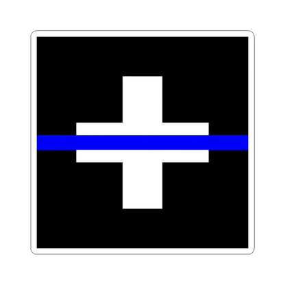 Thin Blue Line Flag Switzerland (Switzerland) STICKER Vinyl Kiss-Cut Decal 3 Inch White - The Sticker Space