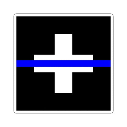 Thin Blue Line Flag Switzerland (Switzerland) STICKER Vinyl Kiss-Cut Decal 4 Inch White - The Sticker Space