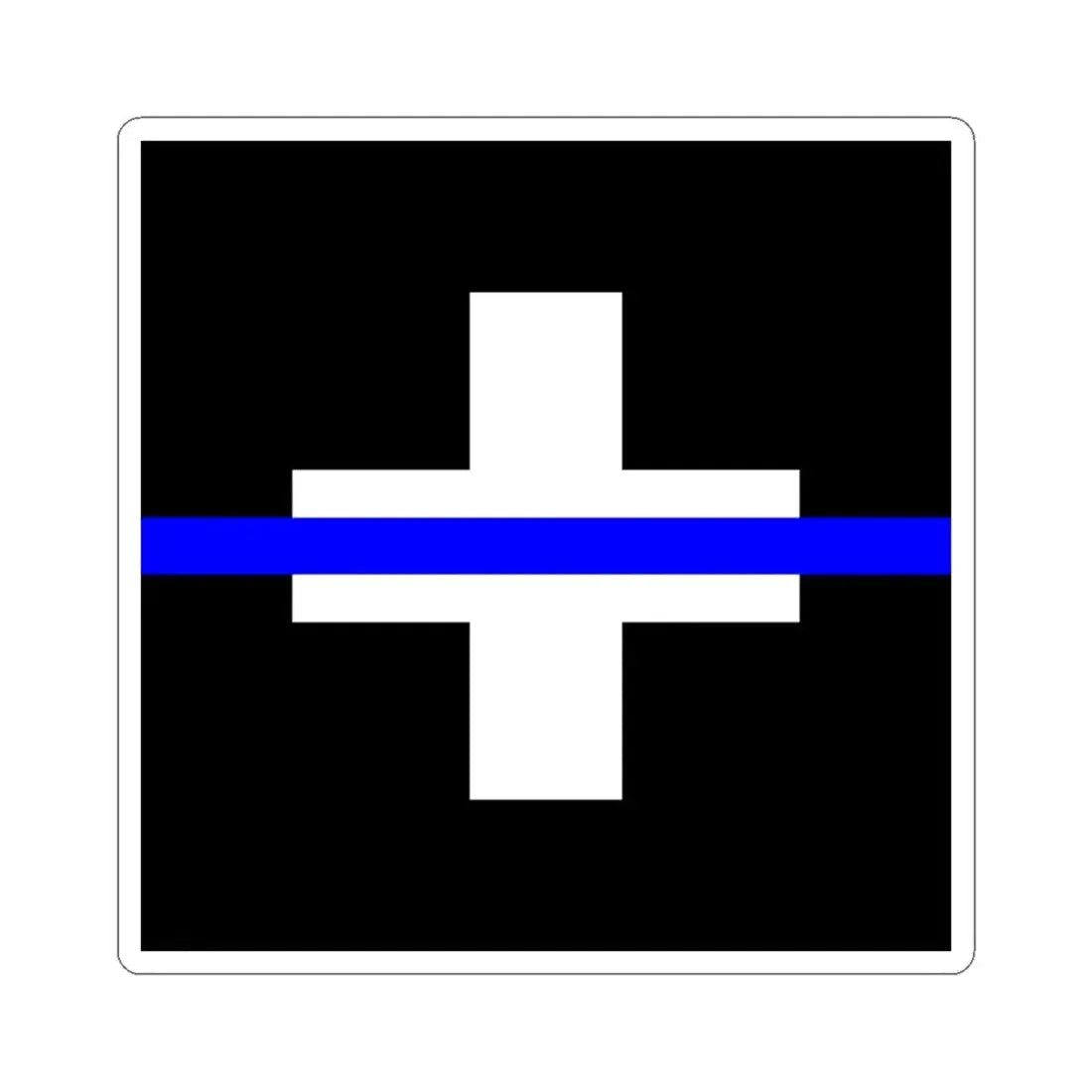 Thin Blue Line Flag Switzerland (Switzerland) STICKER Vinyl Kiss-Cut Decal 6 Inch White - The Sticker Space