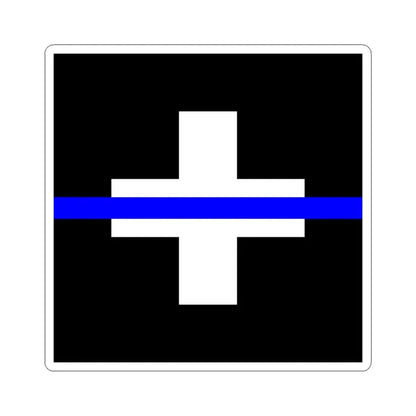 Thin Blue Line Flag Switzerland (Switzerland) STICKER Vinyl Kiss-Cut Decal 6 Inch White - The Sticker Space