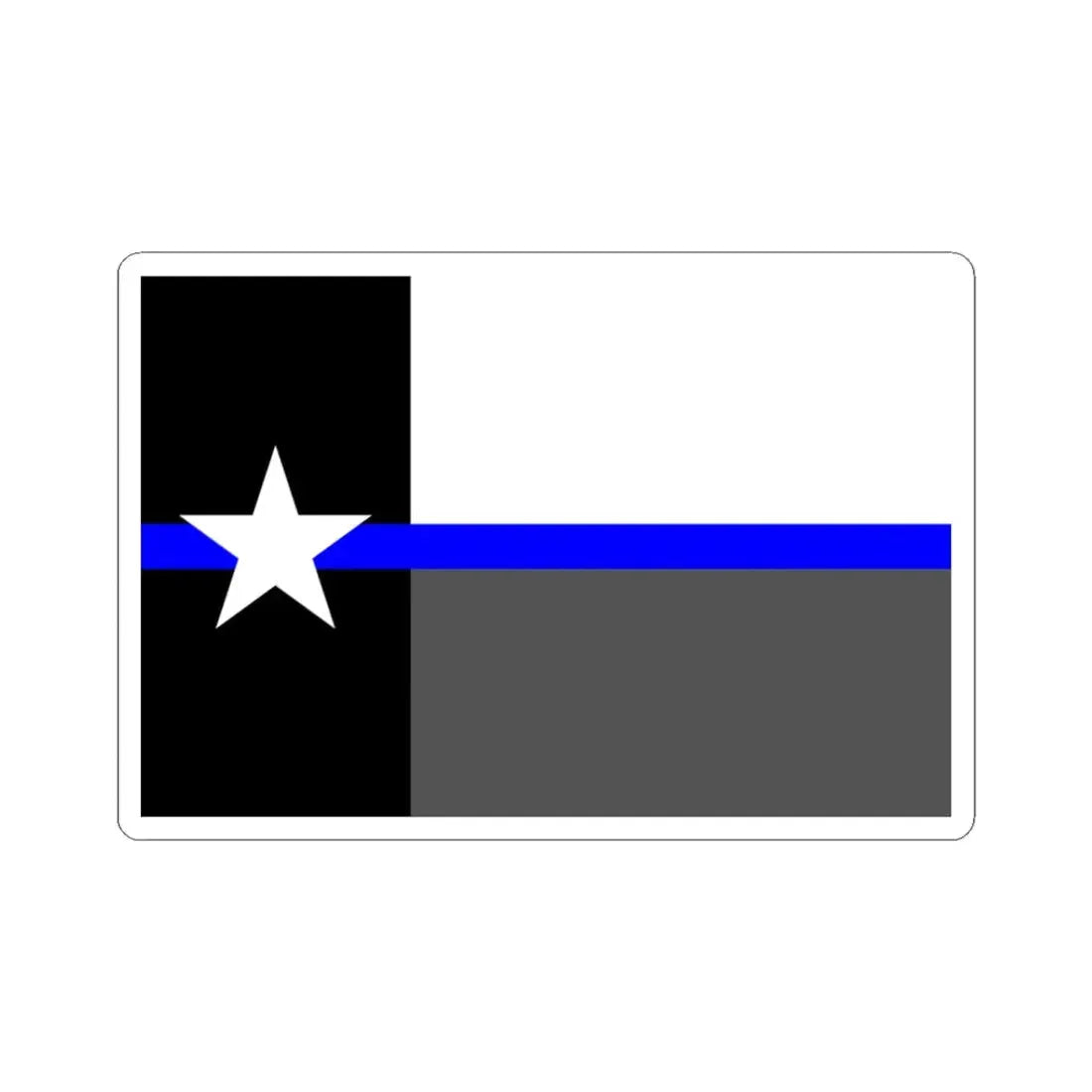 Thin Blue Line Flag Texas (United States) STICKER Vinyl Kiss-Cut Decal 3 Inch White - The Sticker Space