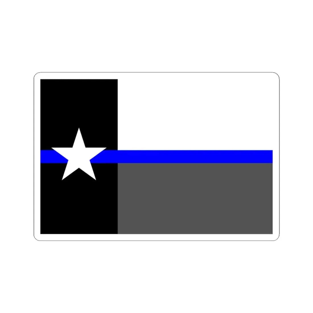 Thin Blue Line Flag Texas (United States) STICKER Vinyl Kiss-Cut Decal 4 Inch White - The Sticker Space