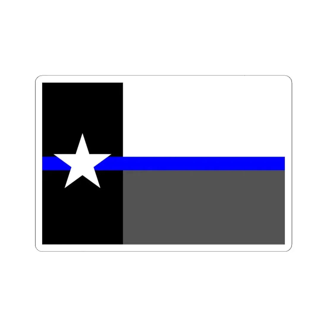 Thin Blue Line Flag Texas (United States) STICKER Vinyl Kiss-Cut Decal 6 Inch White - The Sticker Space