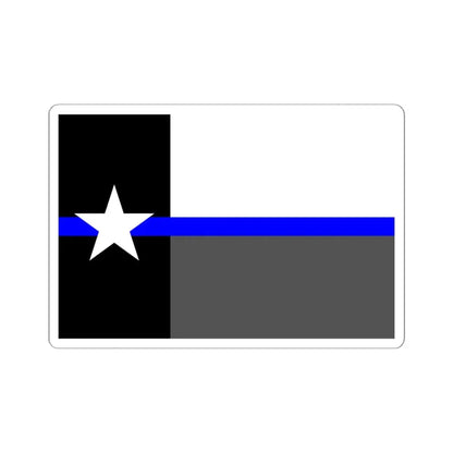 Thin Blue Line Flag Texas (United States) STICKER Vinyl Kiss-Cut Decal 6 Inch White - The Sticker Space