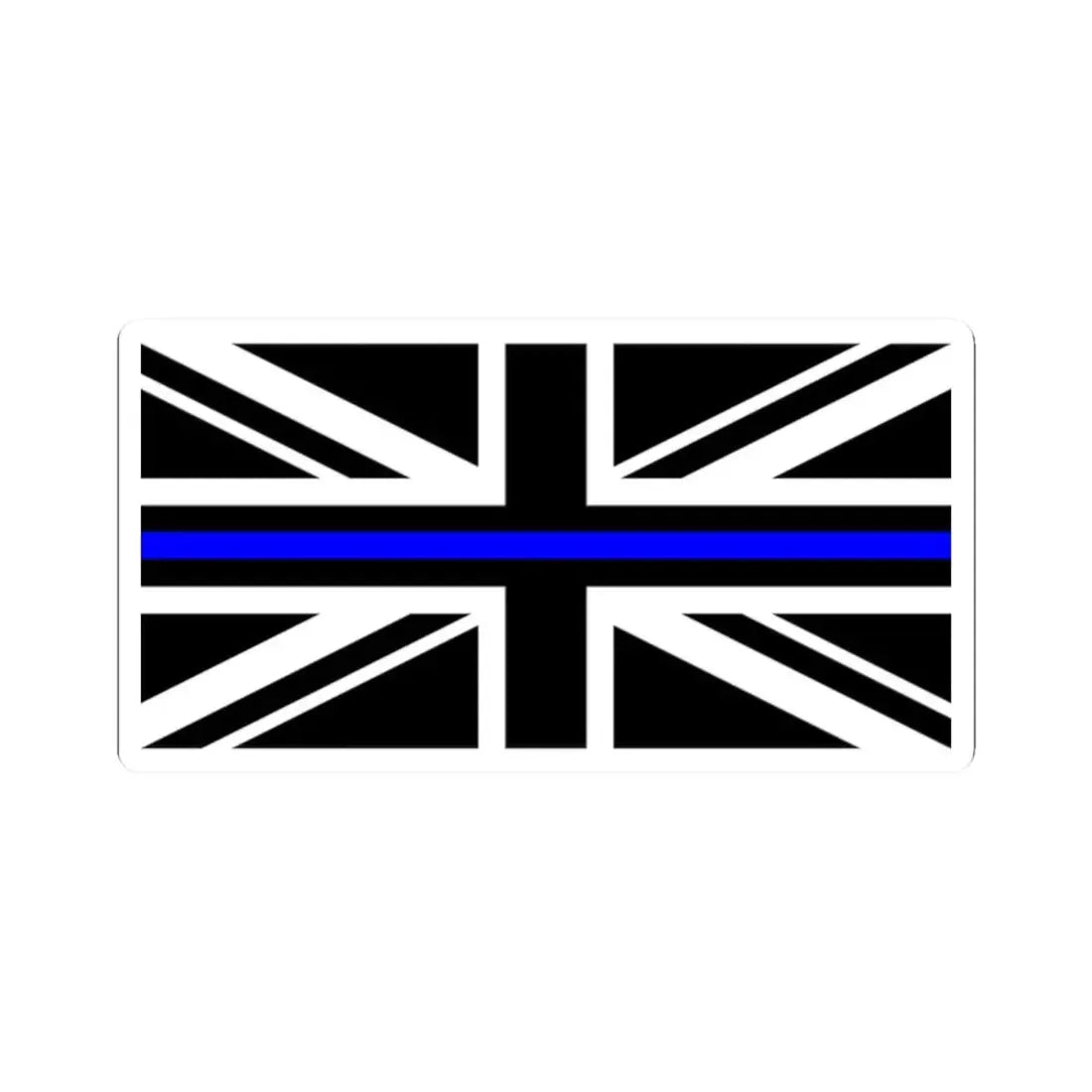 Thin Blue Line Flag United Kingdom (United Kingdom) STICKER Vinyl Kiss-Cut Decal 2 Inch White - The Sticker Space