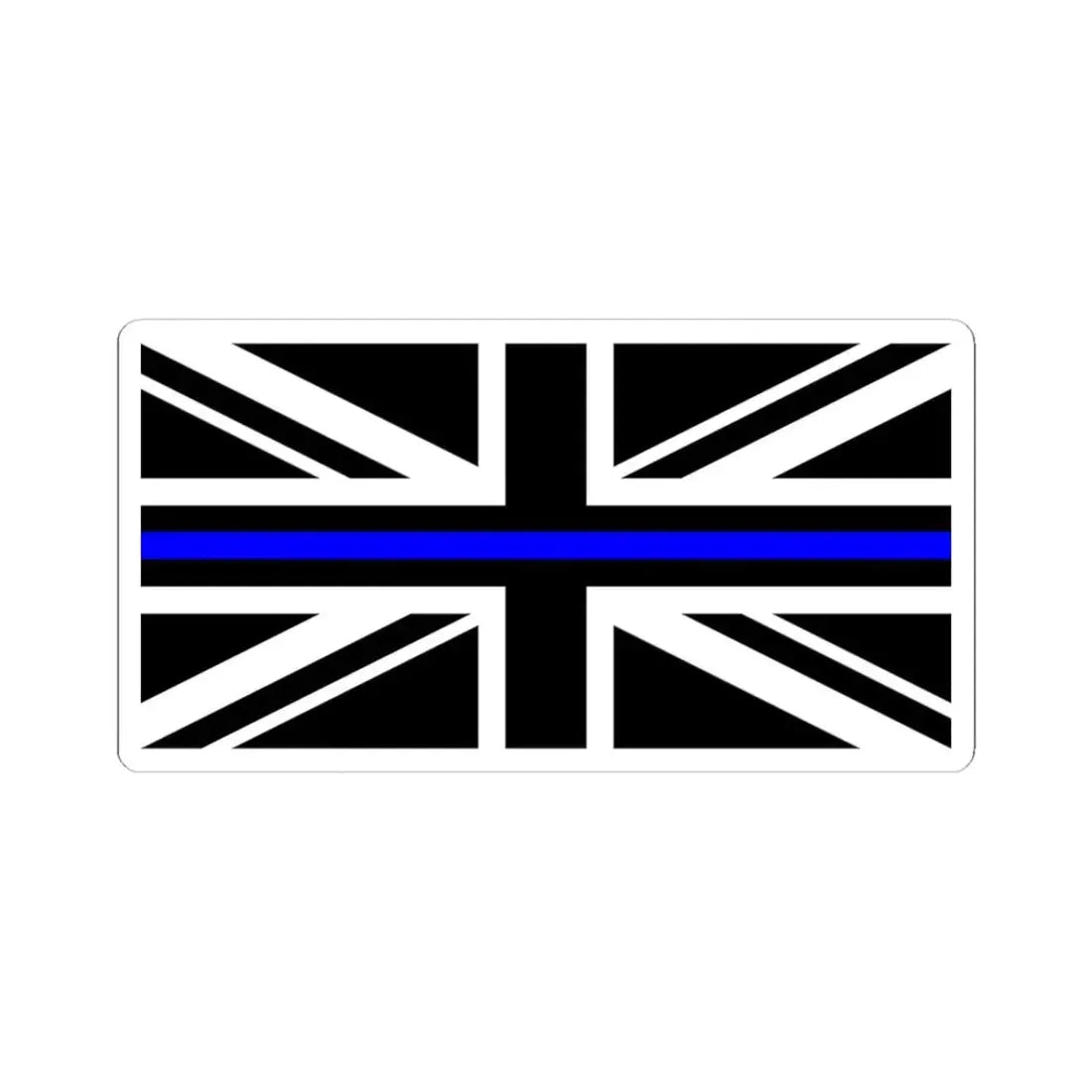 Thin Blue Line Flag United Kingdom (United Kingdom) STICKER Vinyl Kiss-Cut Decal 3 Inch White - The Sticker Space
