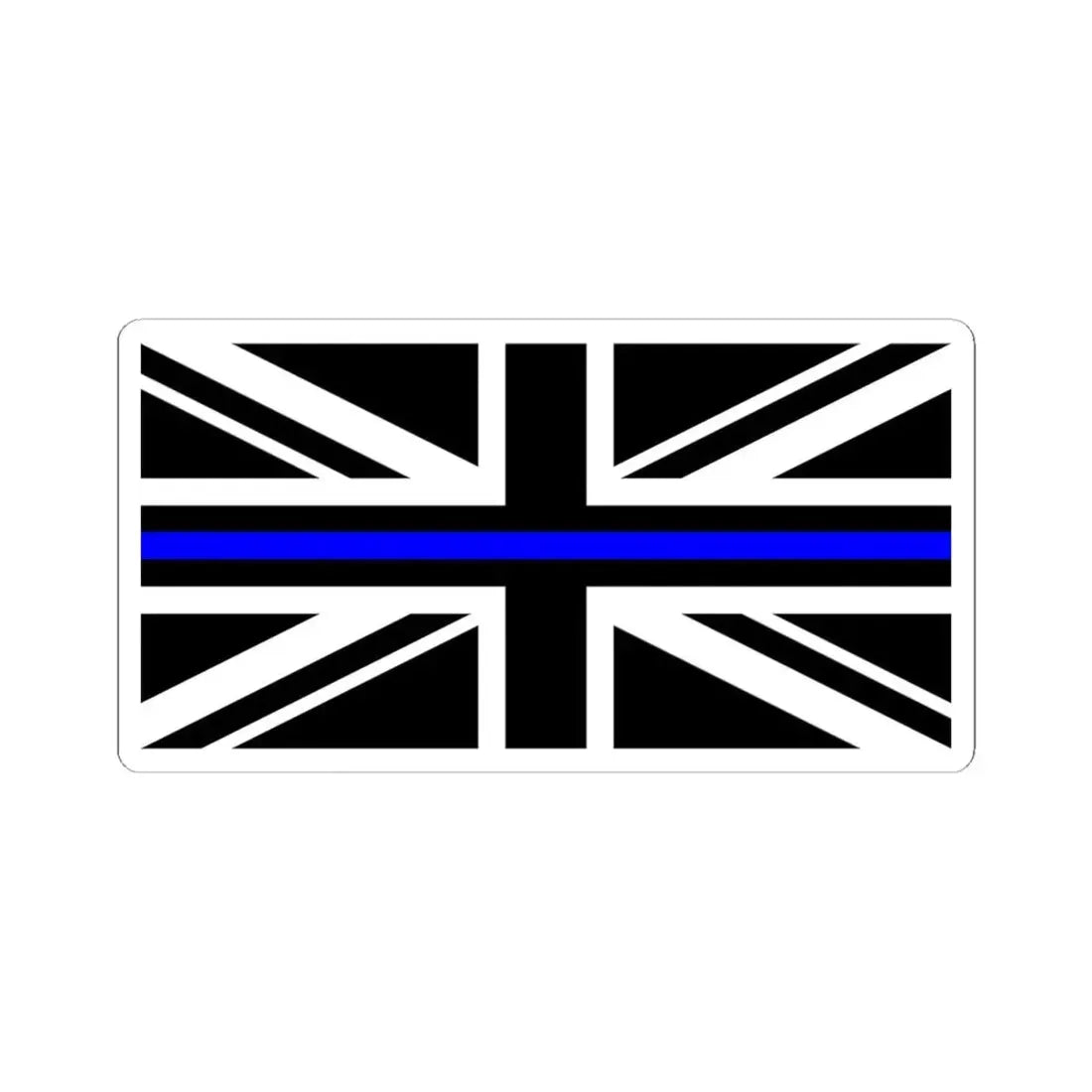 Thin Blue Line Flag United Kingdom (United Kingdom) STICKER Vinyl Kiss-Cut Decal 4 Inch White - The Sticker Space