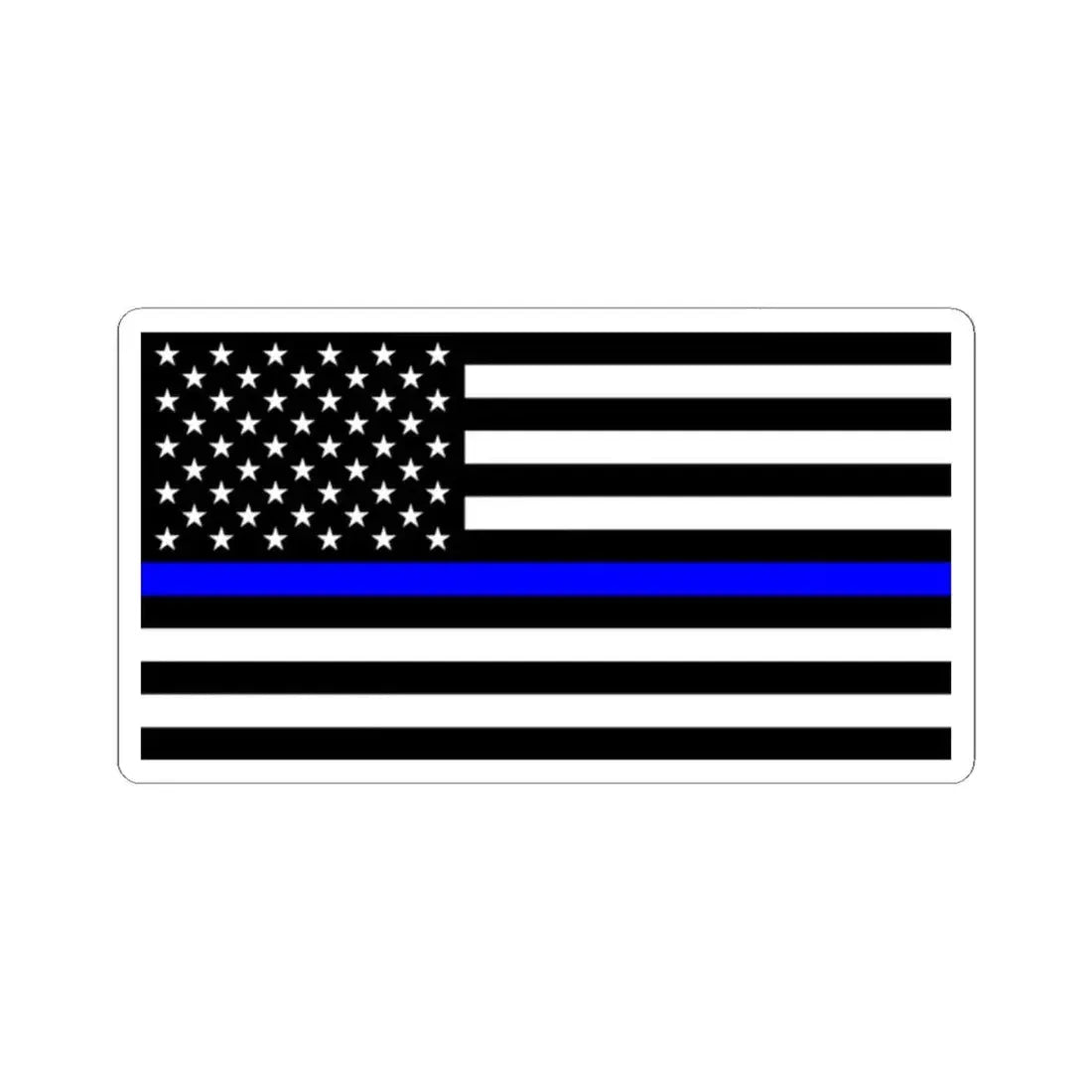 Thin Blue Line Flag United States (United States) STICKER Vinyl Kiss-Cut Decal 2 Inch White - The Sticker Space