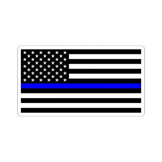 Thin Blue Line Flag United States (United States) STICKER Vinyl Kiss-Cut Decal 2 Inch White - The Sticker Space
