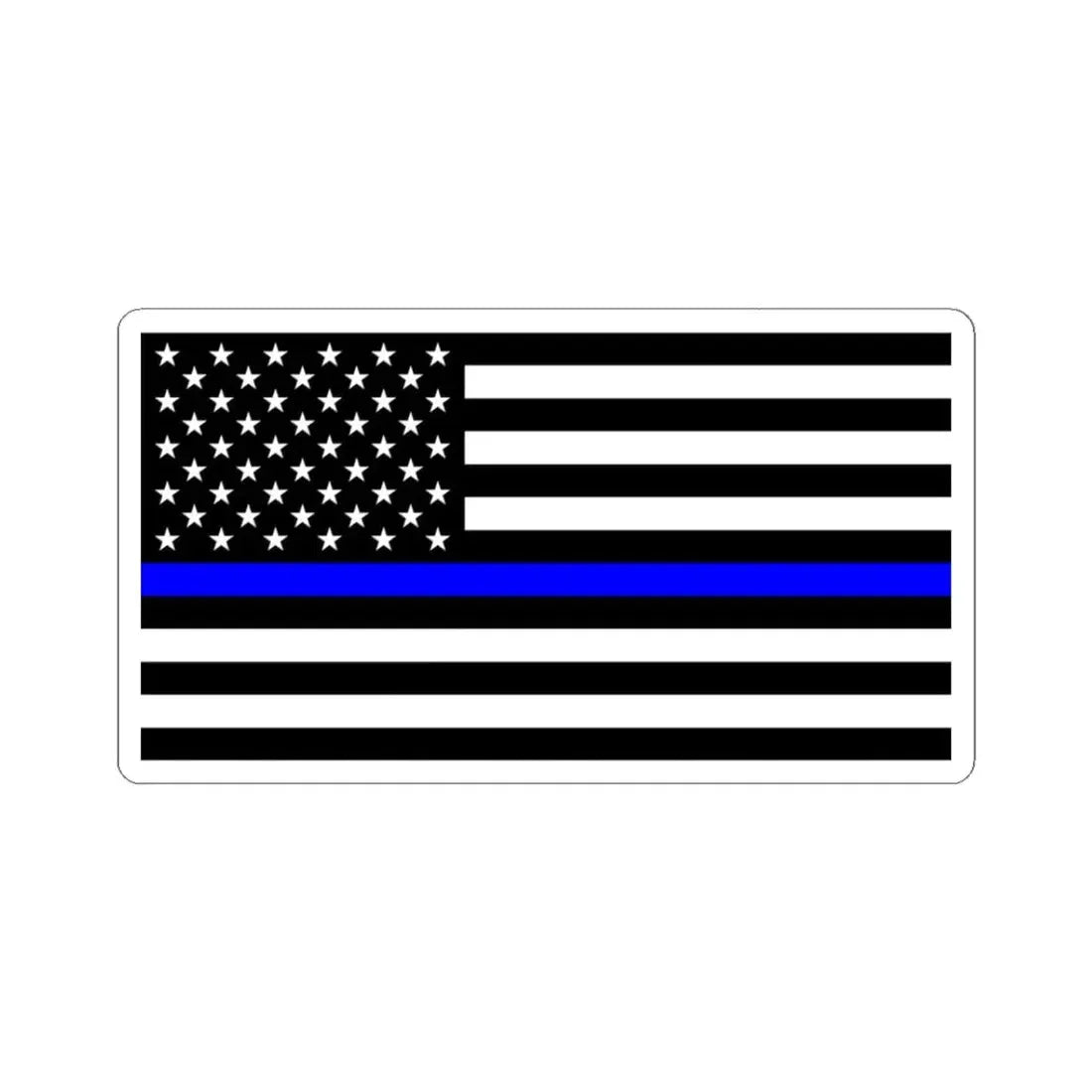 Thin Blue Line Flag United States (United States) STICKER Vinyl Kiss-Cut Decal 3 Inch White - The Sticker Space