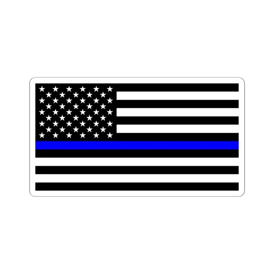 Thin Blue Line Flag United States (United States) STICKER Vinyl Kiss-Cut Decal 4 Inch White - The Sticker Space