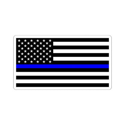 Thin Blue Line Flag United States (United States) STICKER Vinyl Kiss-Cut Decal 4 Inch White - The Sticker Space