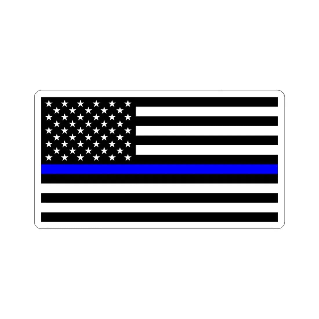 Thin Blue Line Flag United States (United States) STICKER Vinyl Kiss-Cut Decal 6 Inch White - The Sticker Space