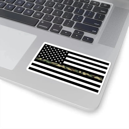 Thin Camo Line Flag United States (United States) STICKER Vinyl Kiss-Cut Decal - The Sticker Space