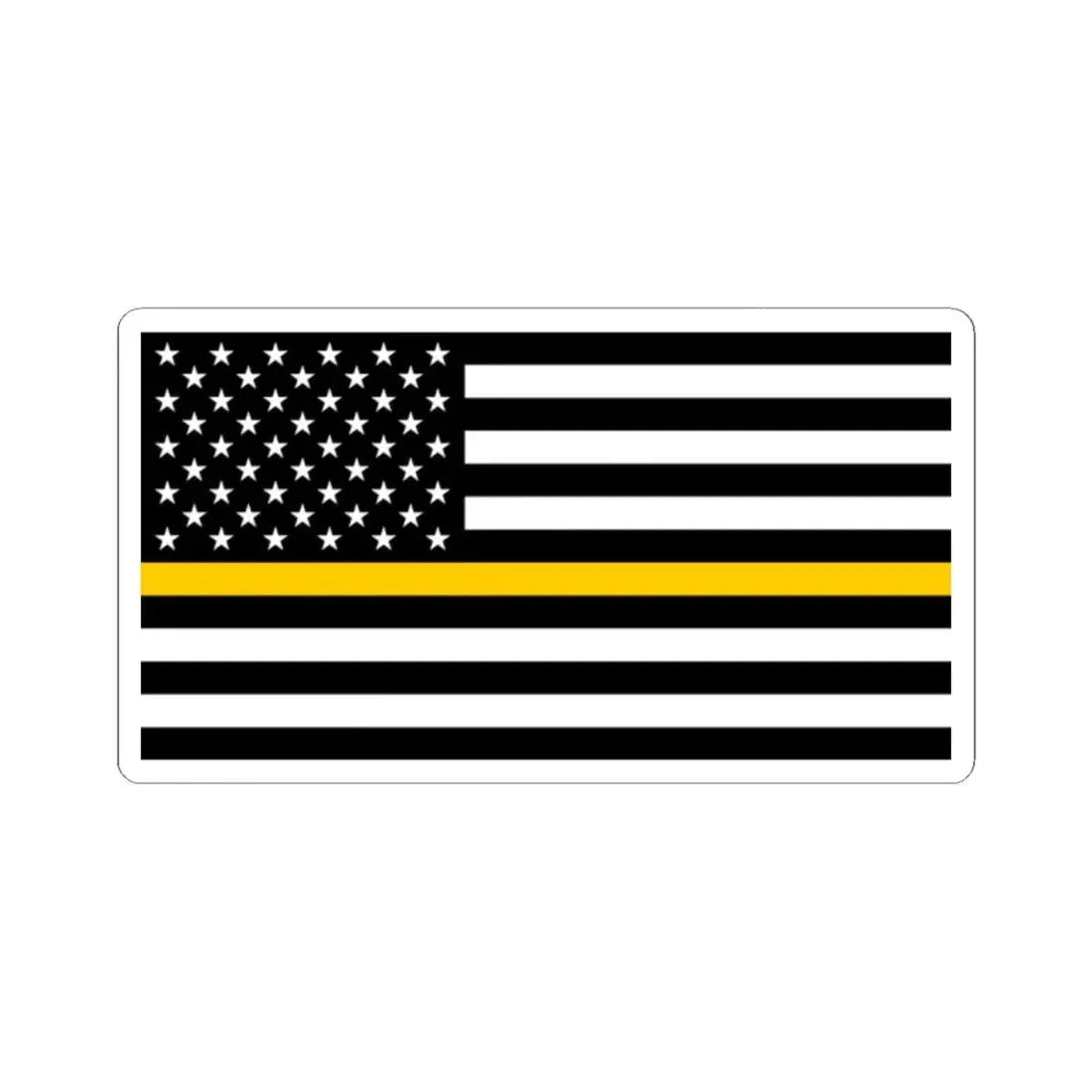 Thin Gold Line Flag United States (United States) STICKER Vinyl Kiss-Cut Decal 2 Inch White - The Sticker Space