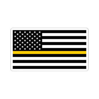 Thin Gold Line Flag United States (United States) STICKER Vinyl Kiss-Cut Decal 2 Inch White - The Sticker Space