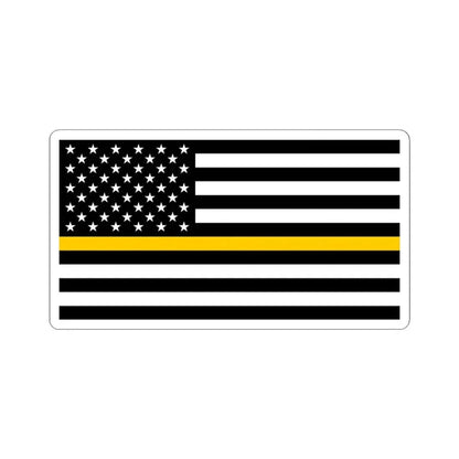 Thin Gold Line Flag United States (United States) STICKER Vinyl Kiss-Cut Decal 3 Inch White - The Sticker Space