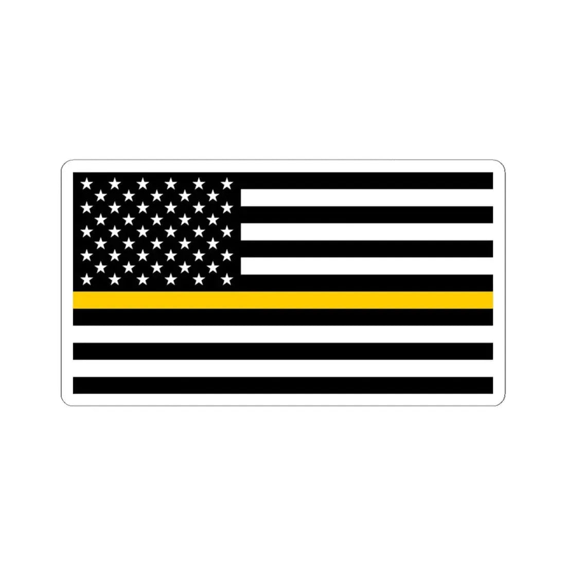 Thin Gold Line Flag United States (United States) STICKER Vinyl Kiss-Cut Decal 4 Inch White - The Sticker Space