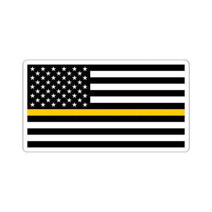 Thin Gold Line Flag United States (United States) STICKER Vinyl Kiss-Cut Decal 6 Inch White - The Sticker Space