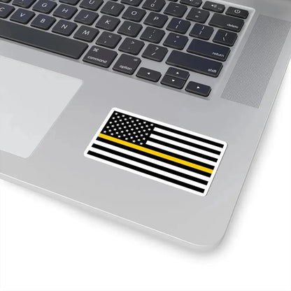 Thin Gold Line Flag United States (United States) STICKER Vinyl Kiss-Cut Decal - The Sticker Space