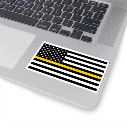 Thin Gold Line Flag United States (United States) STICKER Vinyl Kiss-Cut Decal - The Sticker Space