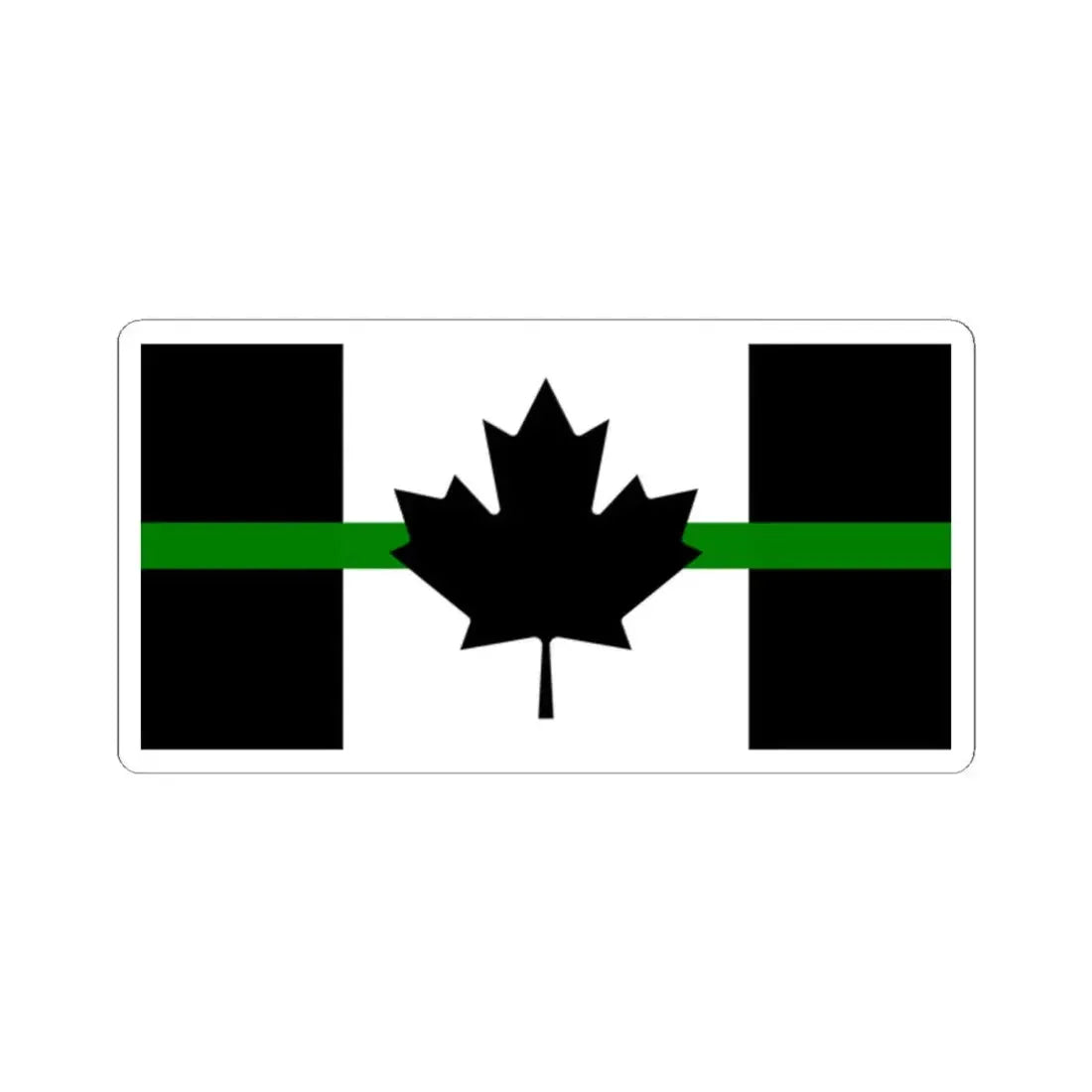 Thin Green Line Flag Canada (Canada) STICKER Vinyl Kiss-Cut Decal 2 Inch White - The Sticker Space